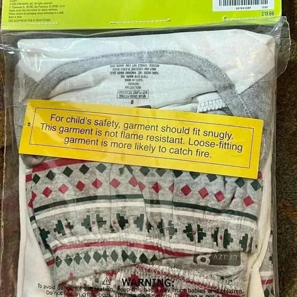 GIRLS CRAZY 8 Christmas sleepwear set size 8 NIP - Picture 5 of 6